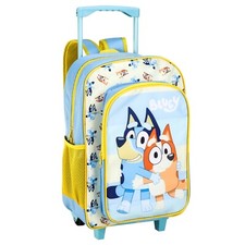 Bluey Foldable Trolley Backpack Wheeled Deluxe Cabin Luggage Boys Girls Blue