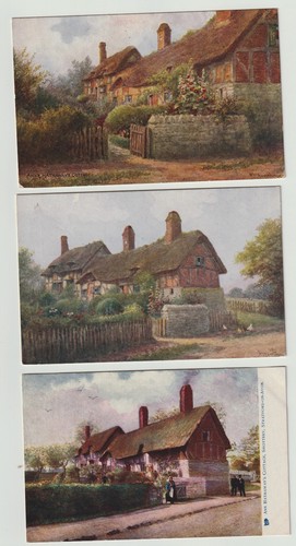 Three art postcards - three,