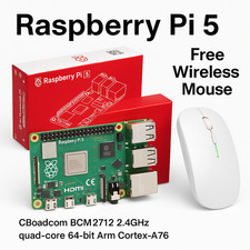 Raspberry Pi 5 8GB 2024 Model PCIe 4K + Wireless Mouse FREE Gift UK Seller