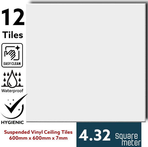 32m2 suspended white vinyl - white,