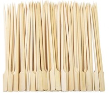 Bamboo Skewers BBQ Grill Set Wooden Paddle Disposable Size  15cm