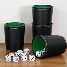 Black 5Pcs PU Leather Dice Cup
