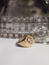 9CT YELLOW GOLD LION HEAD RING
