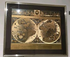 Vintage World Map Blaeu Wall