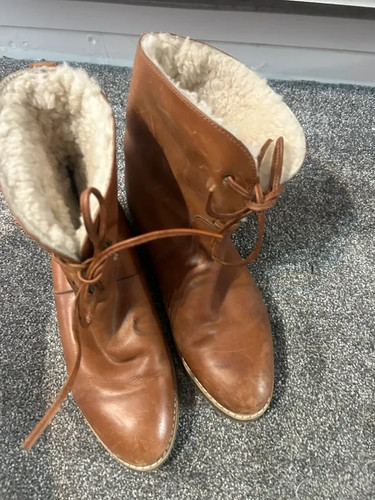 Joules leather brown boots