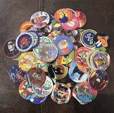 Vintage 90s Pogs - 89 Mixed Pogs - Milk Caps - Batman - Taxo - Pony In My Pocket