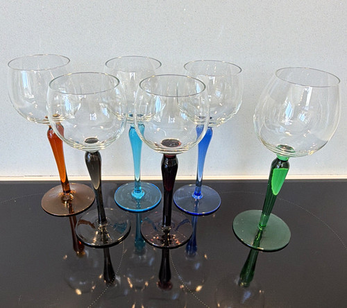 Set vintage glass wine - 6,