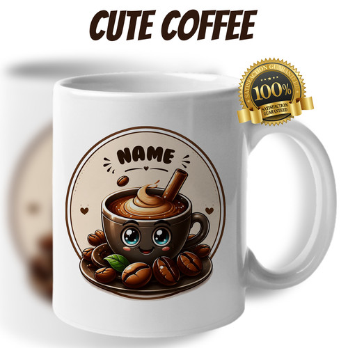 Personalised cute coffee mug - personalised,