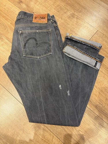 Evisu black selvedge denim - evisu,