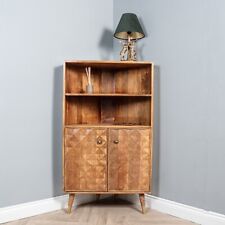Elm Home and Garden 2 Door Corner Cabinet Solid Mango Wood Sideboard Display Uni
