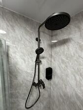 Shower Enclosure Thermostatic Mixer Shower Set Gun Metal Twin Head Exposed Valve