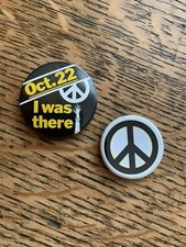 RARE CND March Badge London Oct 22nd 1983 ‘I was there’ & Generic 80’s CND Badge