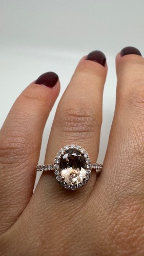 18ct rose gold halo morganite - rose,