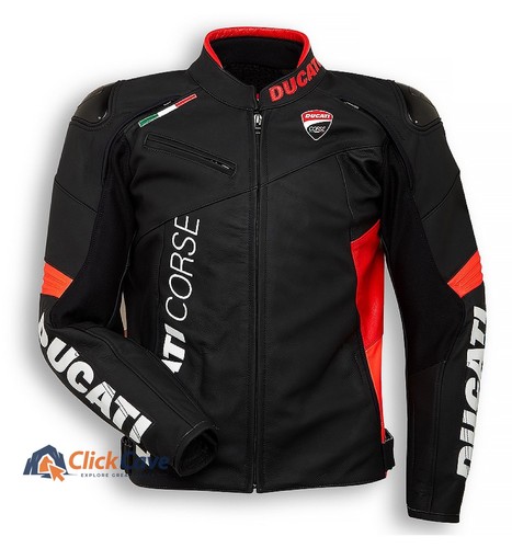 Black ducati mens real - black, leather