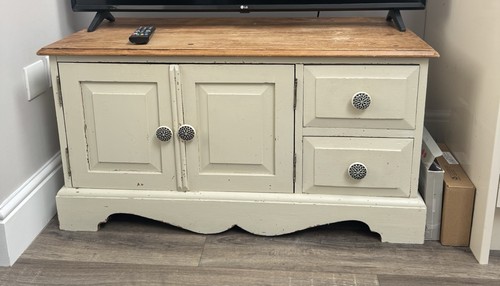Shabby chic pine low cupboard - chic,