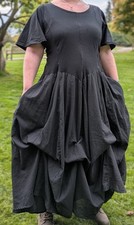 Black Dress Gothic medieval party Maxi 10 12 14 16 18 20 XL ren faire long witch