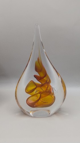 Amber coloured art - amber, glass