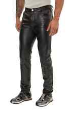 New Stylish Men's Leather Motorcycle Pants with Pocket Comfortable Jeans Pant
