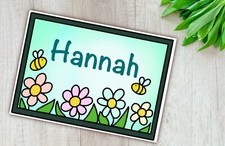 Personalised, Laminated place mat, Daisy, flower, garden A4, Children, table set