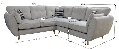 Nilo fabric corner sofa 2 - nilo, 3+2
