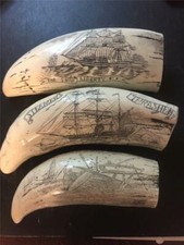 SET OF THREE SCRIMSHAW