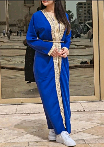 Women blue moroccan - moroccan, long