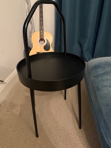 Ikea burvik side table black - side,