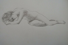 Pencil female nude drawing
