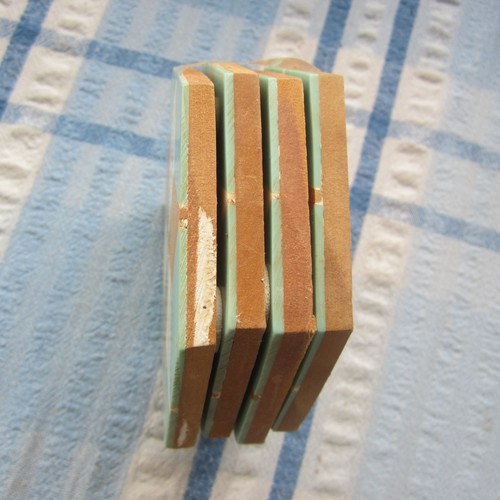 Set wooden tile coasters - of, wooden/tile