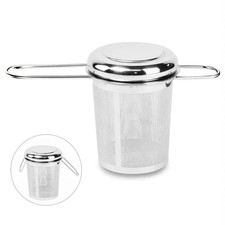STAINLESS STEEL MESH TEA INFUSER STRAINER METAL LOOSE LEAF CUP FILTER WITH LID