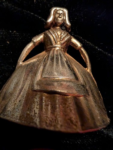 Brass bell girl figurine - bell, in