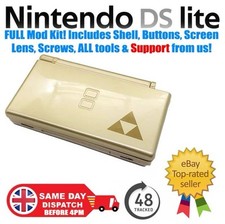 Gold The Legend of Zelda Housing Shell FULL MOD KIT for Nintendo DS Lite NDSL