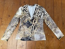 Designer Missy Leopard Tiger Print Baroque Jacket Blazer Small 8 10 Studded Gem 