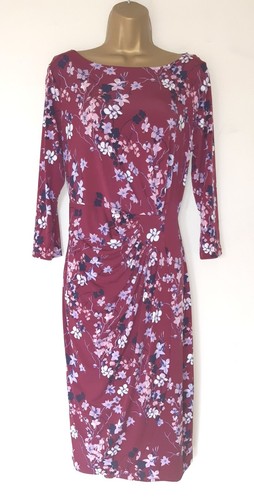 Plum bodycon floral dress - floral, sz