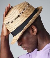 Beechfield Straw Summer Trilby Unisex 100% Natural Straw Hand Made