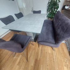 Extending Dining table with bench and 4 chairs