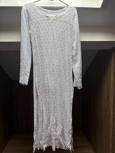 3pc white chikankari shalwar - white,