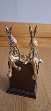 Pair Of Bronze Bunny Rabbit