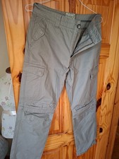 Mantaray Men's Stone Cotton Cargo Trousers Zip Off, Size 34S W34L29