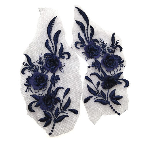 Pair embroidery lace flowers - pair,
