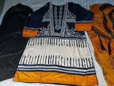 Pakistani designer Embrioded Lawn suit STITCHED , xlarge ,xl ,Shalwar kameez 