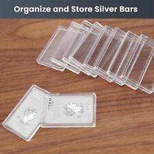 5-50 Pcs 1 Oz Silver Bar Holder Acrylic Storage Clear Case Capsule Container