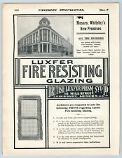 1912 Ad British Luxfer Prism Syd Ltd Fire Resistant Glazing Whitley's Dept Store