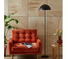 Habitat Retro Mushroom Floor Lamp Black Metal E27 Pull Switch 161cm