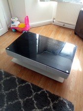 Tivoli Black Glass and White High Gloss Rectangle Coffee Table