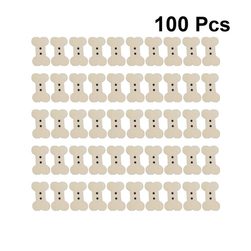 100pcs wooden bone - wooden, buttons