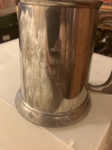 Old english pewter tankard - old,
