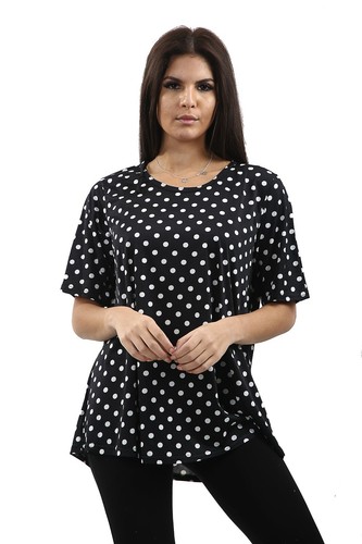 Ladies round neck polka dot - polka,