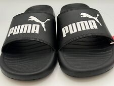 Puma Sliders Mens Popcat 20 Slip On Flip Flops Slide BLACK Summer Size 7, 12 UK