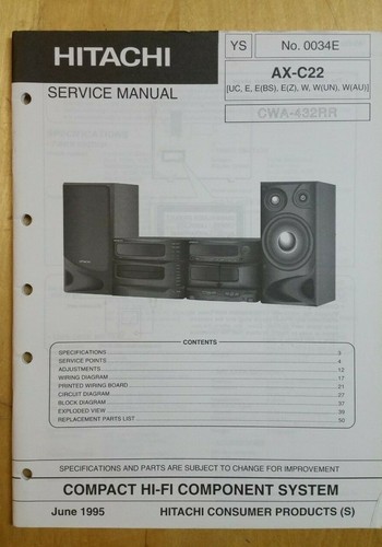 Vintage hitachi service manual - vintage,